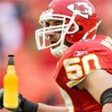 Thirsty NFL star steals beer for his blackjack table